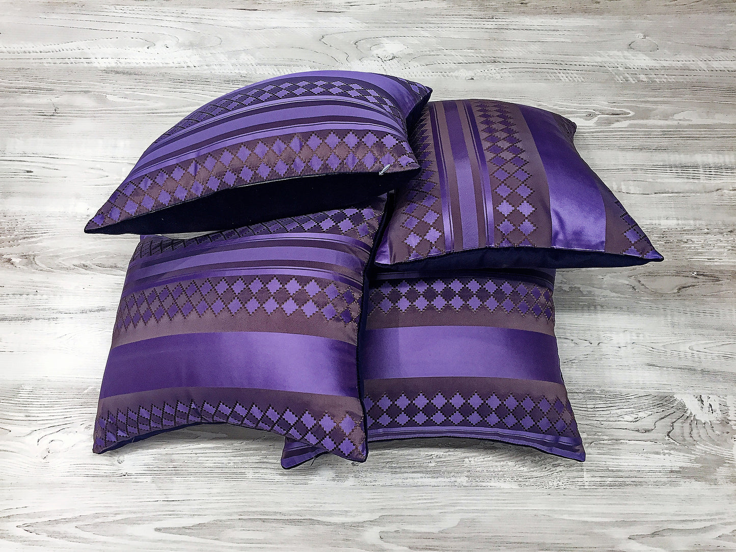 Luxury cushion "Purple Velvet & Silk"