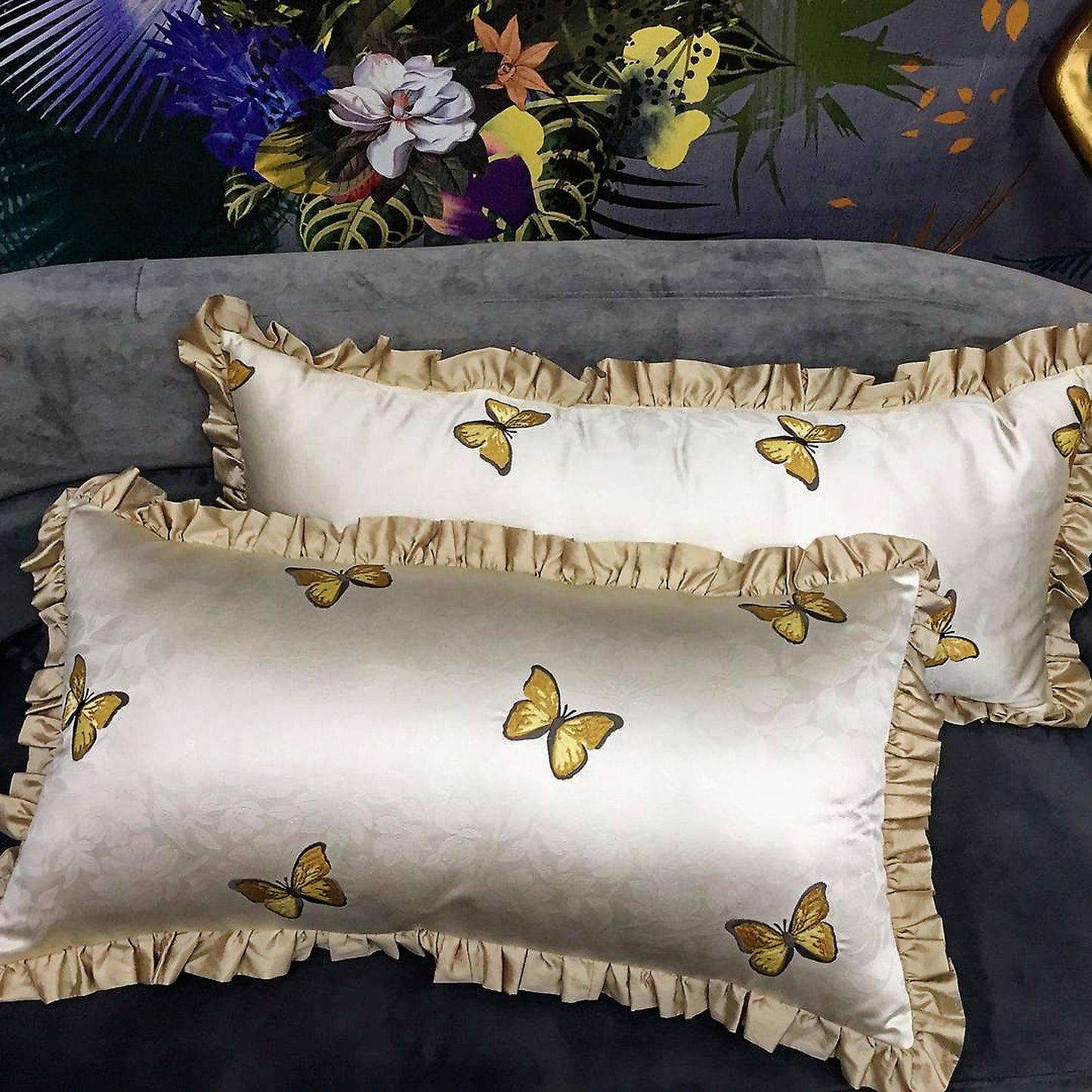 Luxury cushion "Butterflies in Flight"